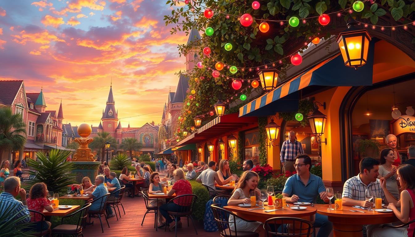 Onde comer bem no distrito de compras e restaurantes da Disney