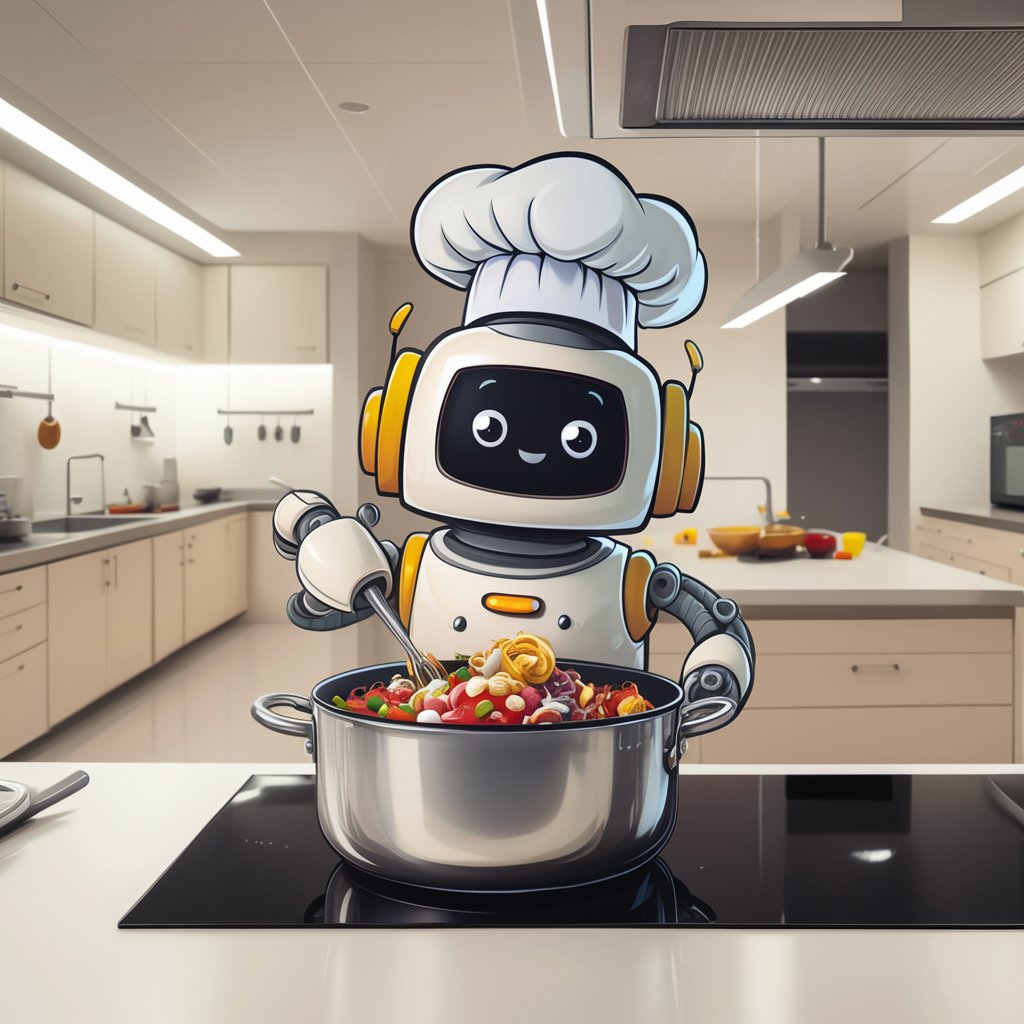 IA trabalhando na cozinha